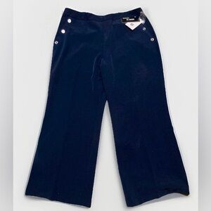 NEW 18W Zac & Rachel Woman Pull-On Pants Navy Blue Sailor Look Mariner Style 2XL